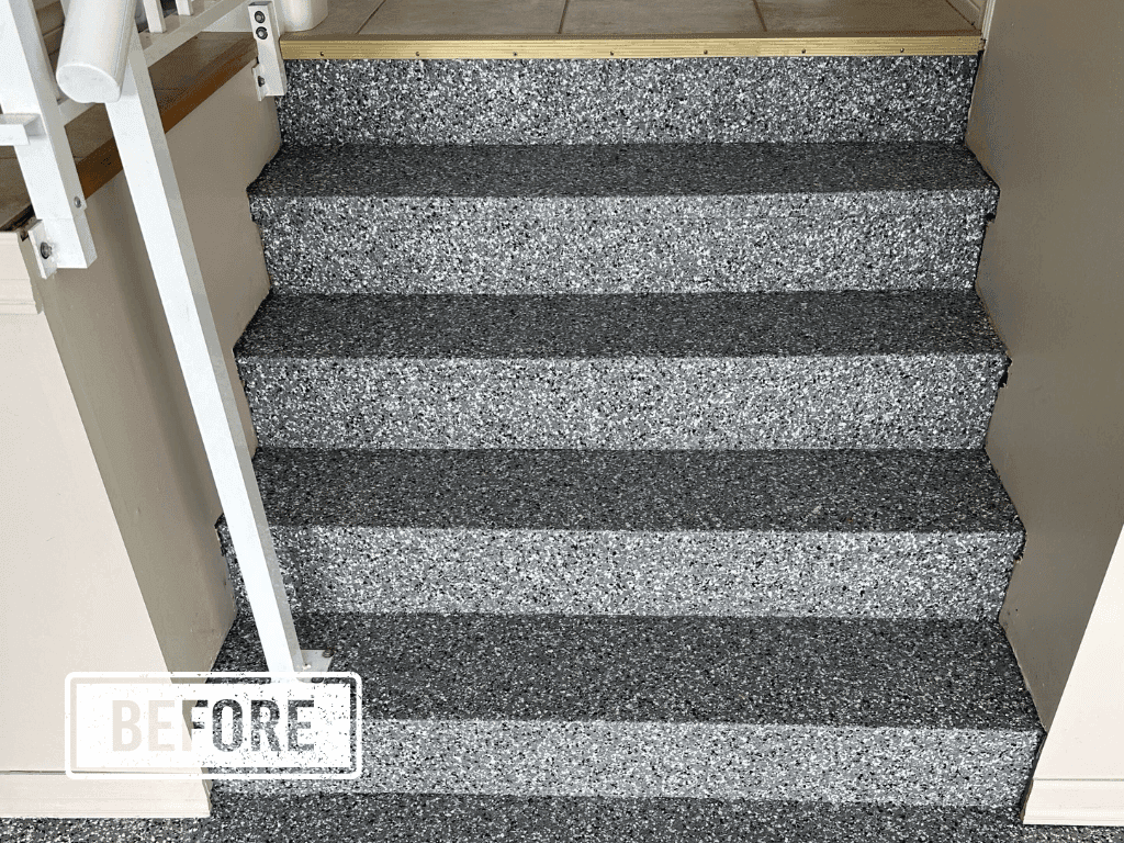 Stairs before — carpet
